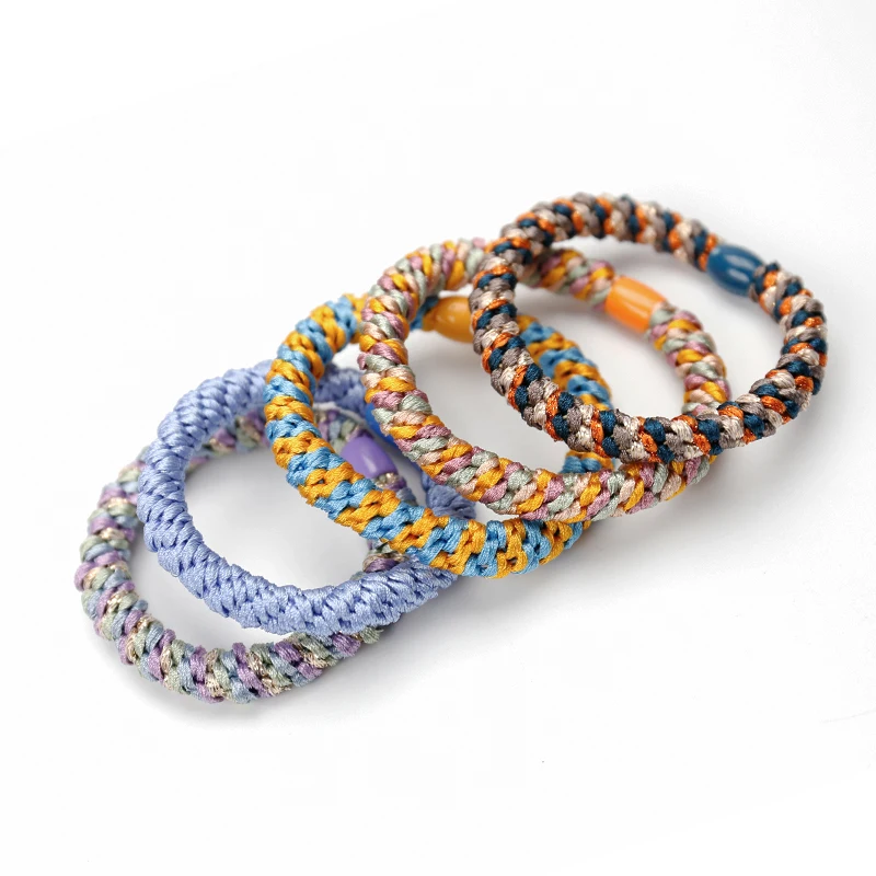KKNEKKI Korea Fashion Custom Design Elastic Mix Glitter Color Thick Various Hair Ties Hair Decoration For Women