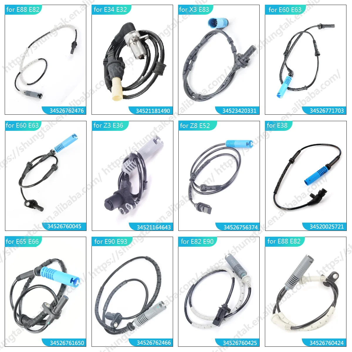 Wheel Speed Sensor ABS Sensor for BMW 3 Series E36 E46 E90 E91 E92 E93 F30 F80 G20 F31 G21 F34 F35 G28 4 Series E36 E46 E90 E91