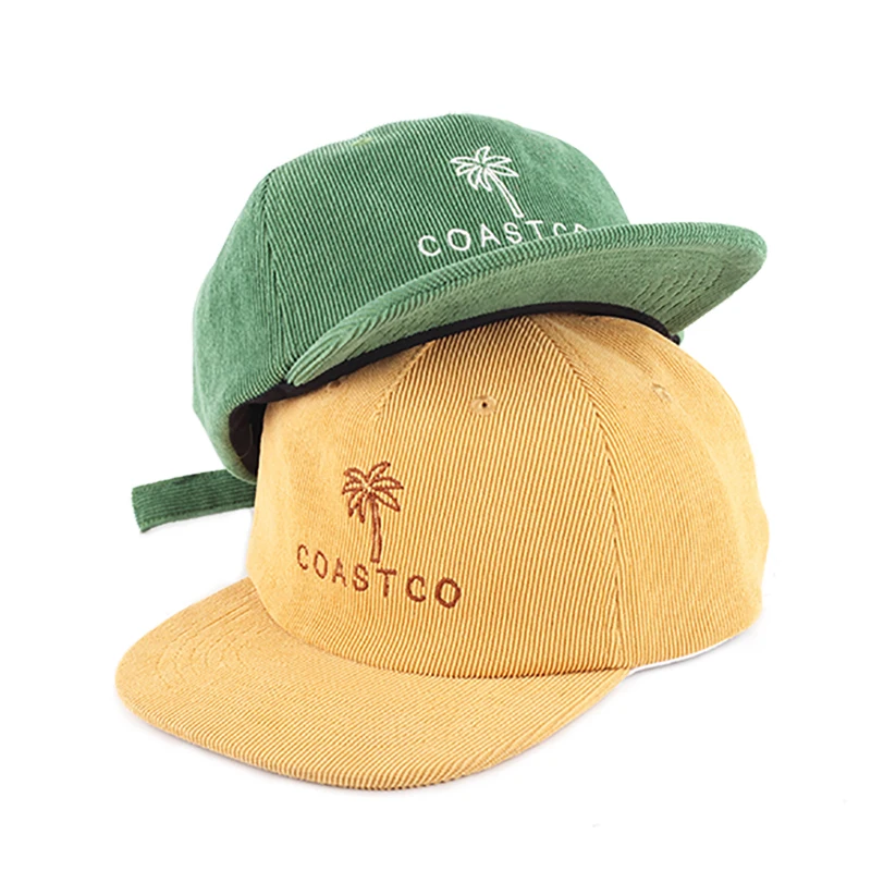 Wholesale snap back Caps Mens Stylish Brim corduroy Snapback Cap Hip Hop Baseball Hat Fitted Cap