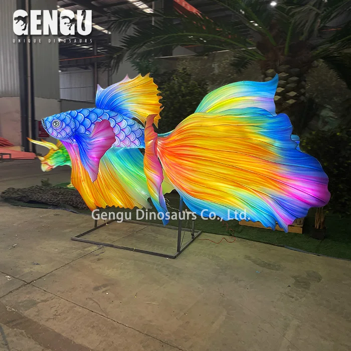 High Quality Handmade Lifelike Fish Latern Outdoor Animal Lantern For Festival