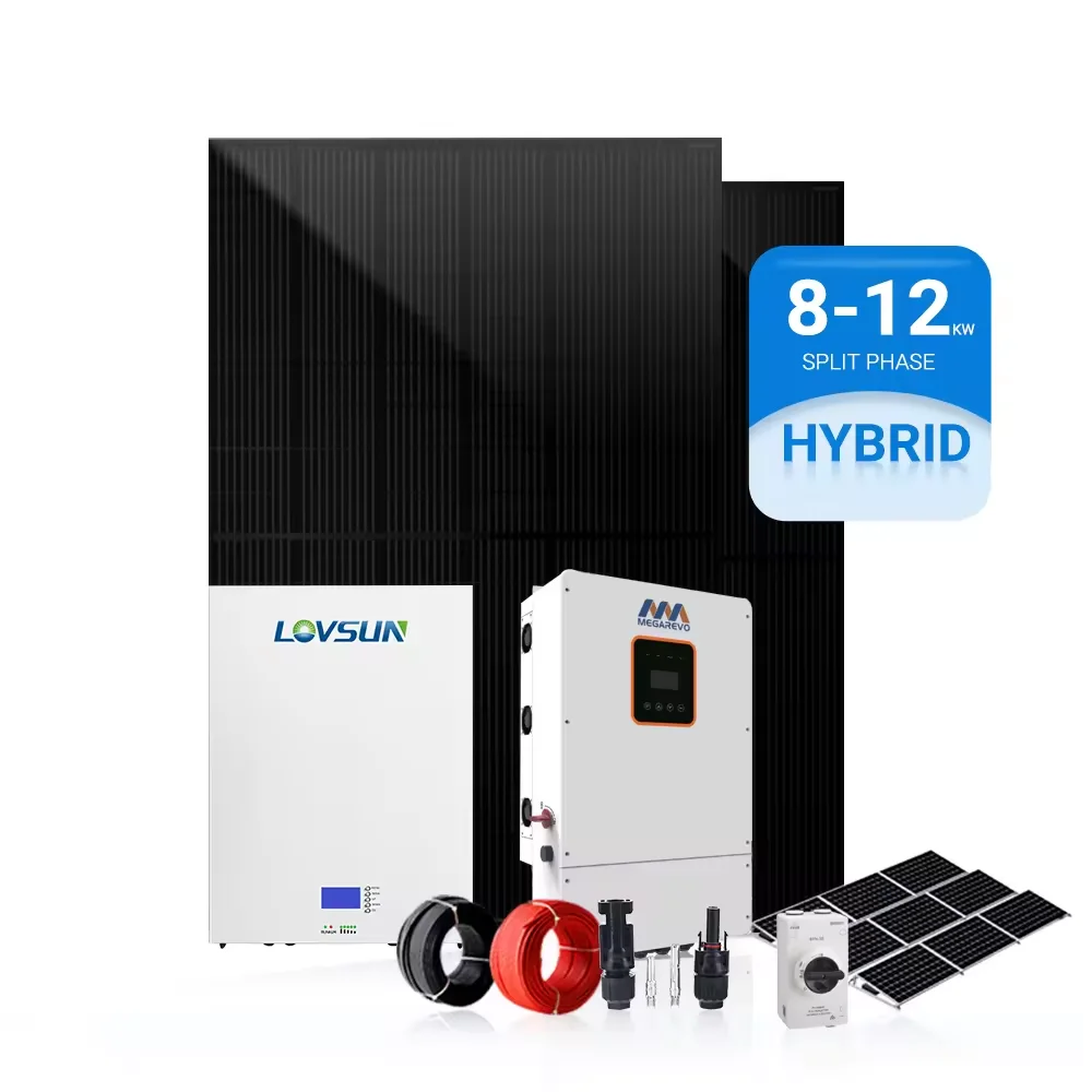 Lovsun Solar Hybrid Inverter 10kw RS485 Intelligent Monitor Pv Array Indoor On-grid Off-grid Solar Energy System