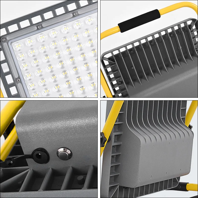 Rechargeable Led Work Light 100w 200w 300W 400W Portable Rechargeable Led Camping Flood Light