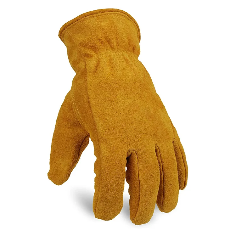 Extra Grip Flexible Cold Weather  Winter Thick Warm Thermal Imitation Lambswool Insulated Snow Cold Proof Leather Working Glove