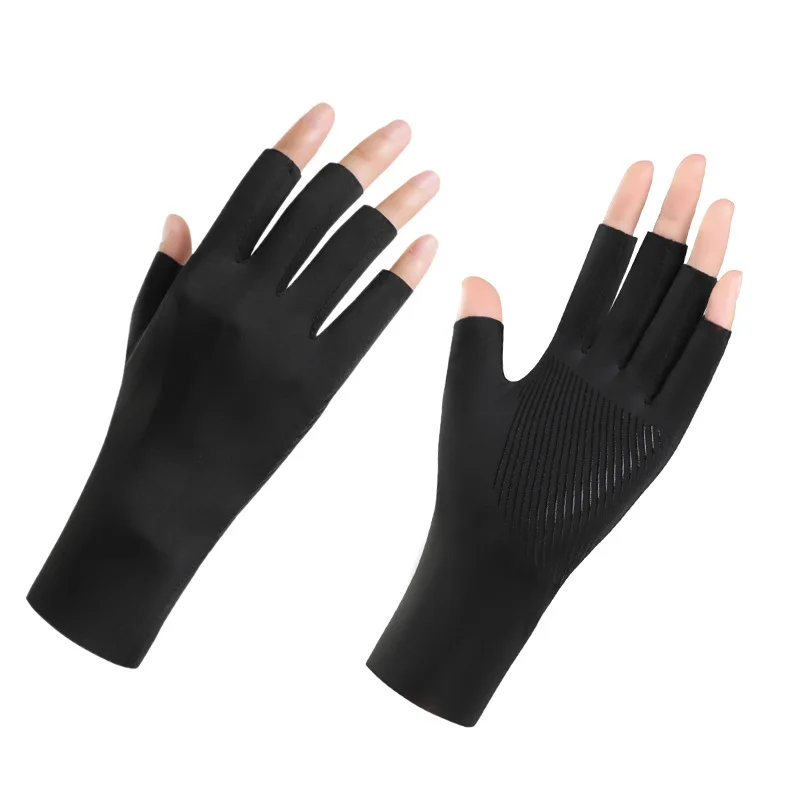 Hot Selling Nail Art Open Toed Polish Tips Anti Uv Protection Gloves UPF50+ Nail Art Uv Lamp Protection Gloves for UV Manicure