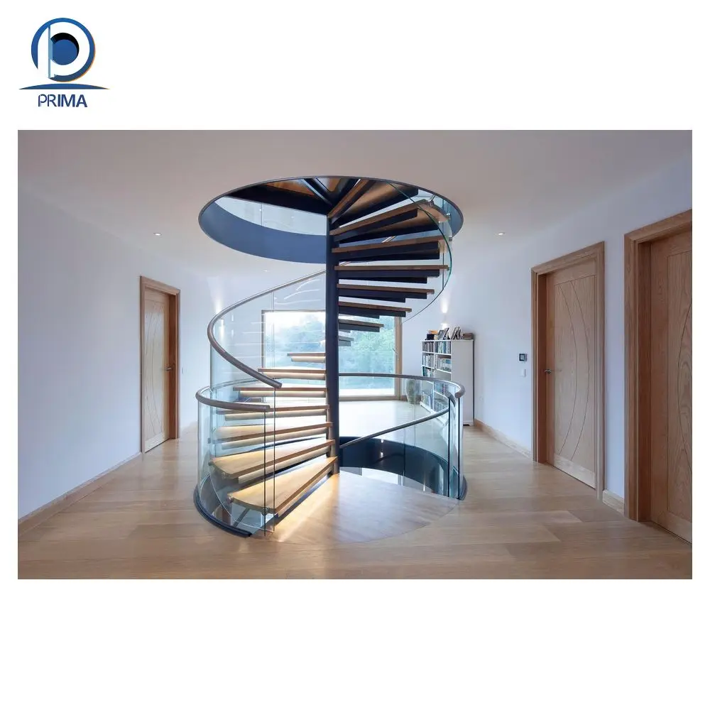 Prima Staircase  Handrail Design Luxury Gold Staircase Metal Sheets Outdoor Wrought Iron Spiral Staircase Prices