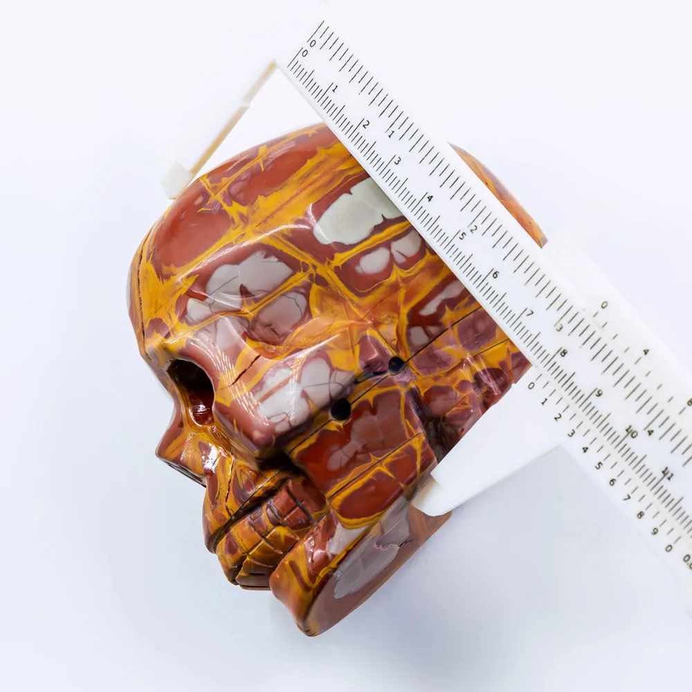 Wholesale natural crystals crafts healing stones hand carved noreen jasper skulls for home decoration