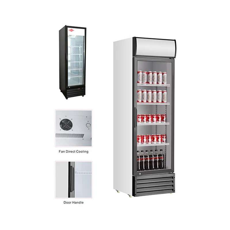 Commercial Beverage Fridge Single Door Upright Display Refrigerator Bar Fridge Beer Cooler Pepsi Cola Showcase Refrigerator