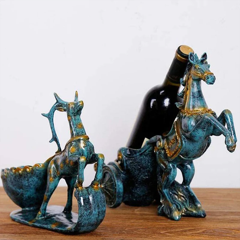 Свадебный Рождественский Декор для кухни, женский красивый держатель для бутылок вина и напитков, демонстрационная стойка, держатель для бутылок с бульдогом, лошадью и красным вином