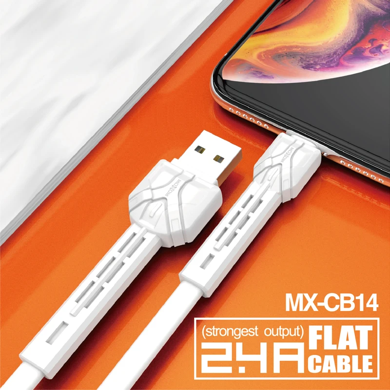 MOXOM Mobile Phone Flat Data Sync Quick Charge USB Charging Cable For iPhone X 8 7 iPad