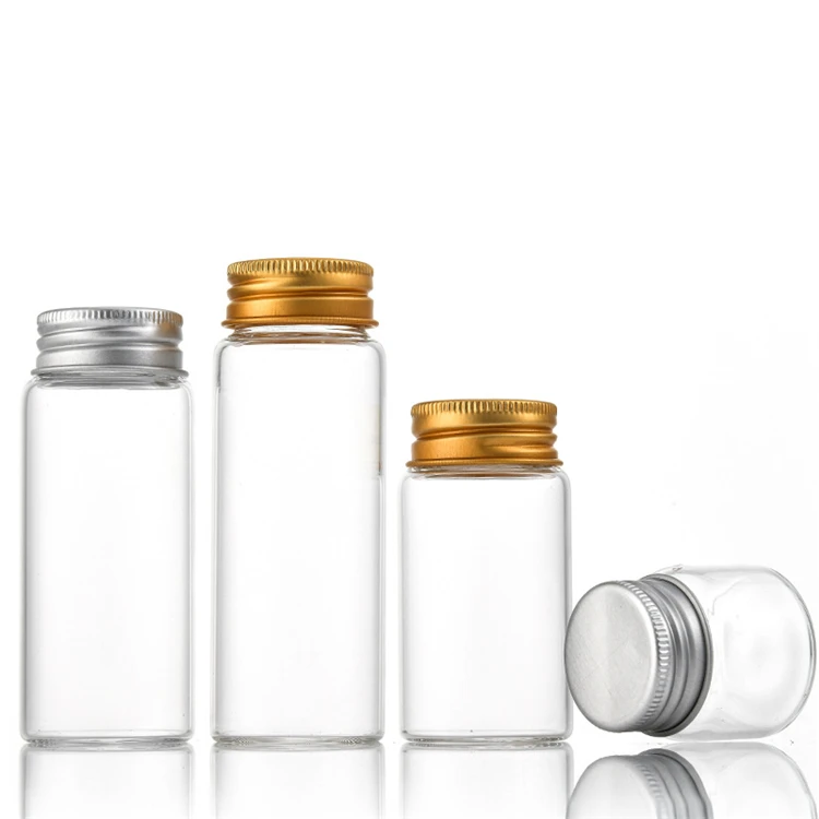 IBELONG Wholesale Clear 37mm diameter 20ml 30ml 50ml 60ml 150ml Glass Tube Bottle Glass Storage Bottle With Screw Cap