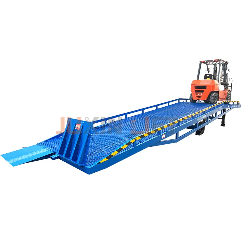 Mobile hydraulic container ramp portable transport forklift ramp for forklift loading