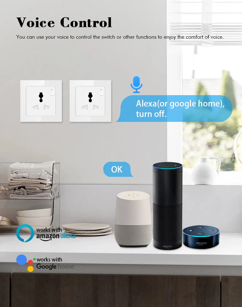 SZMYQ Tuya умная настенная розетка с Wi-Fi 16А работает контролем времени Google Alexa