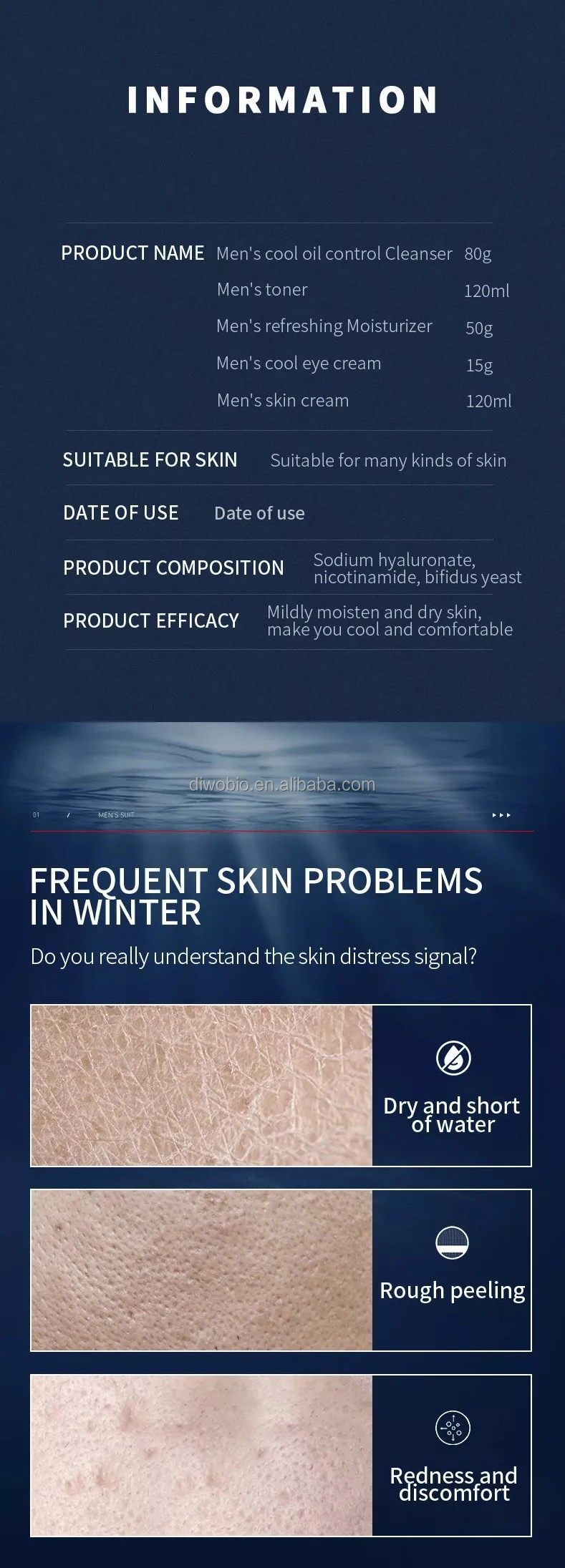 For Men Private Label Cosmetic Moisturizing Face Products Organic Skin Care Set