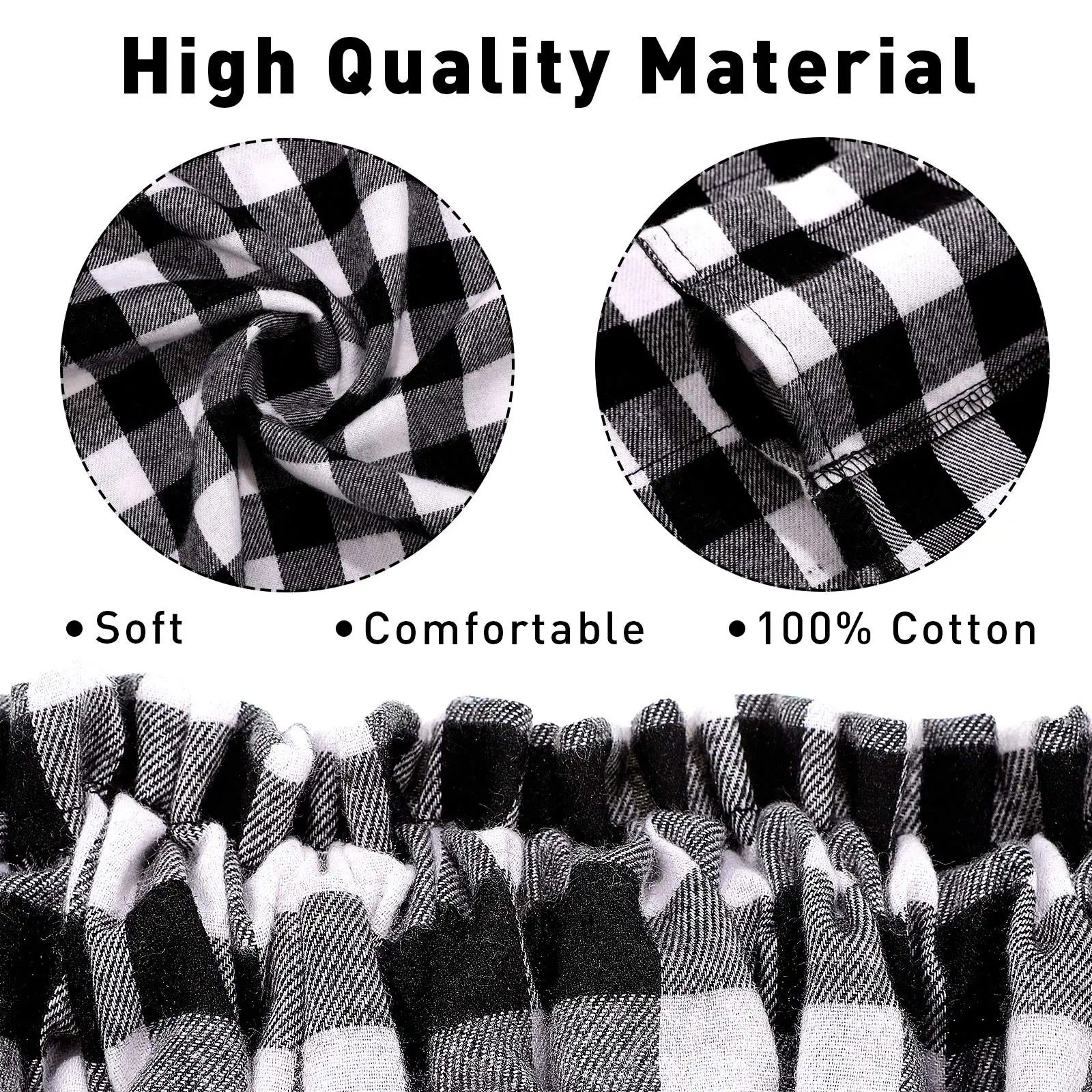 Buffalo Window Valances 4PCS Farmhouse Design Rod Pocket Buffalo Plaid Curtains for Kitchen Bathroom Living Room 16x56in