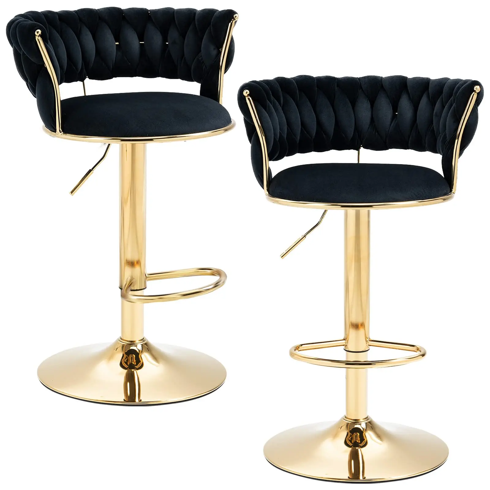 Modern High Back Counter Luxury Bar stool Metal Bar Chair swivel Velvet Bar Stool For Restaurant Kitchen