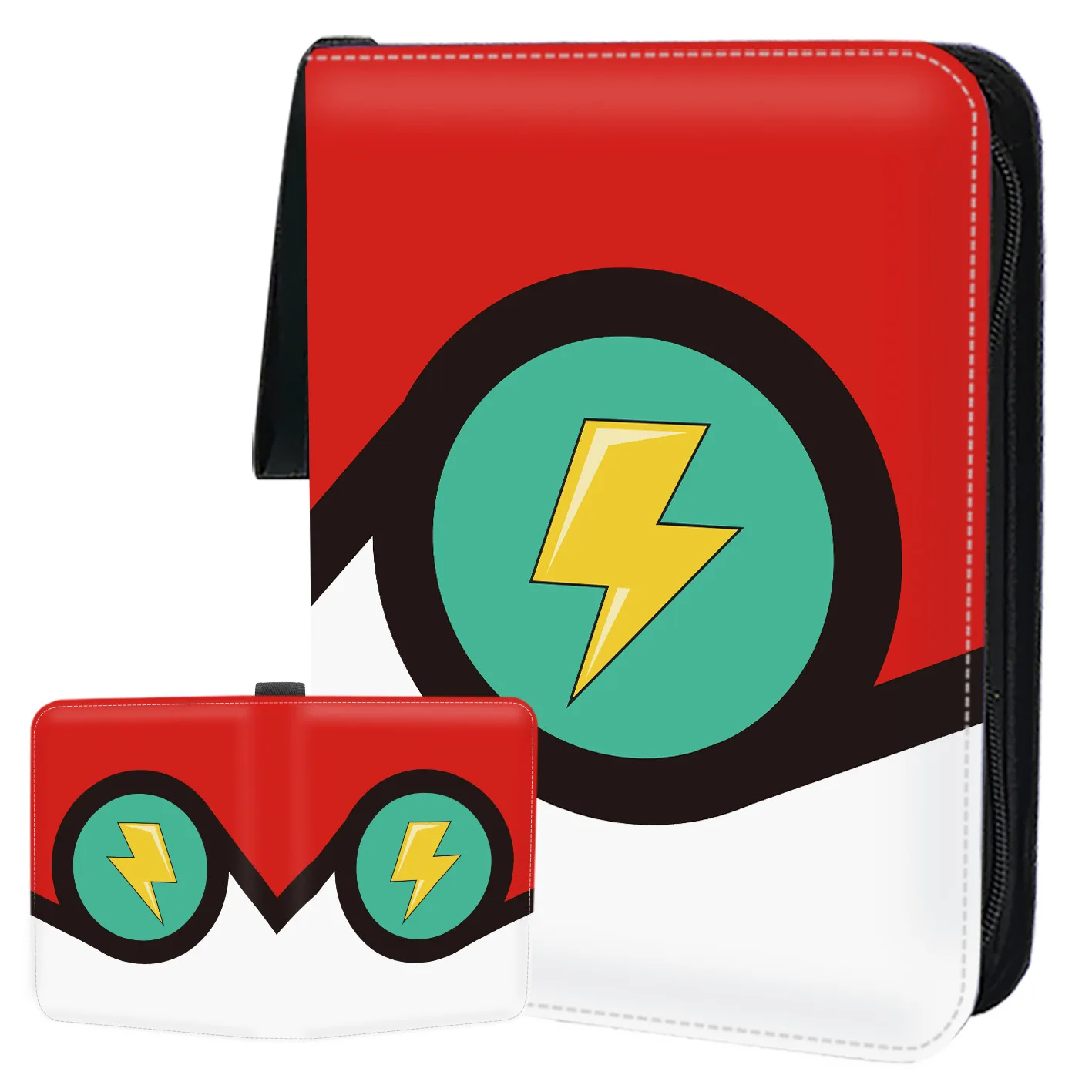 Custom Design Pattern Leather Album Collector for Premium 9 pocket Card Binder Zipper Folder Binder with Pocket