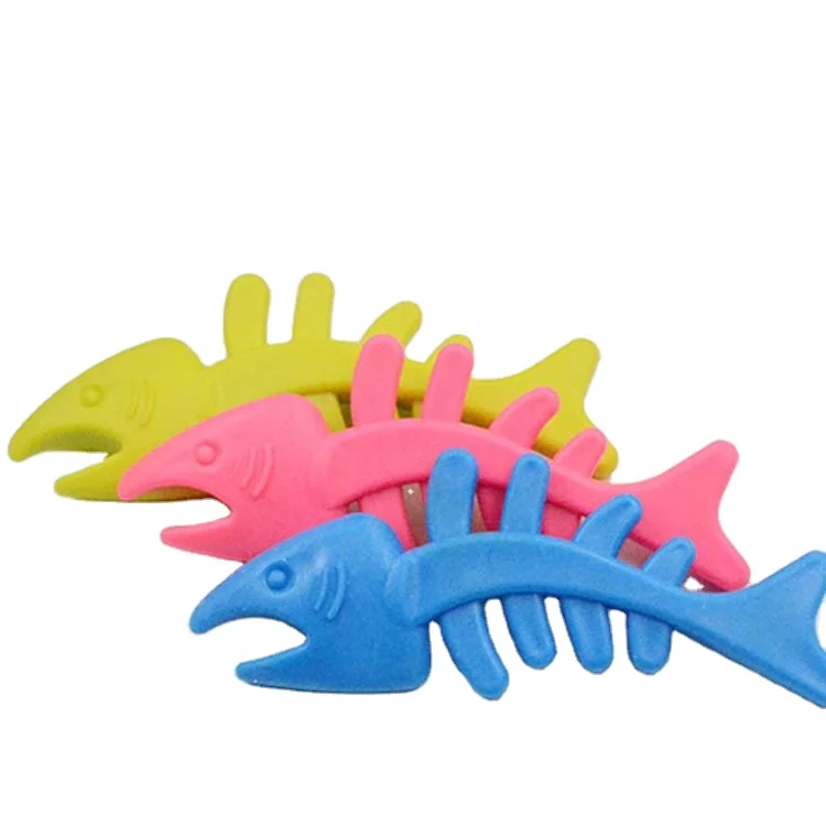 Cute Design High Quality Colorful Fishbone Pet Toys Fish bone Chew Interactive Dog Toy