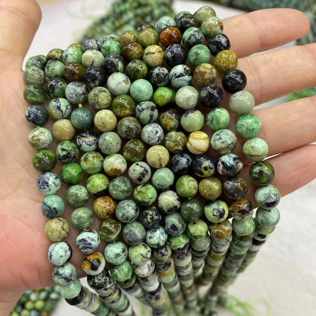 Natural Stone Gemstone Loose Round 6/8/10mm Beads Strand Green Variscite