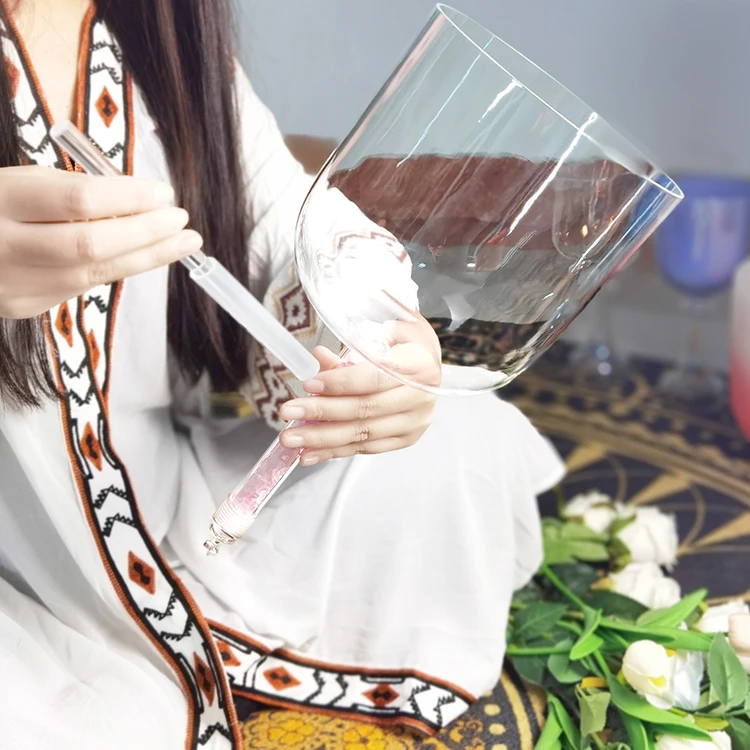 Crystal Singing Bowl for Healing Sacred Meditation Clear Crystal Singing Bowl Handheld  Crystal Singing Bowl