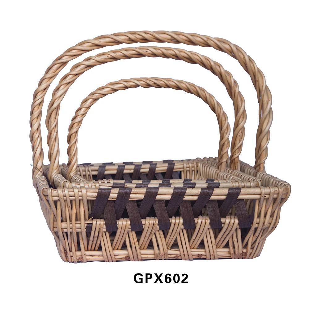Hot Sale Willow Flower Wicker Baskets And Boxes For Large Easter Decorative Gift Storage Baskets