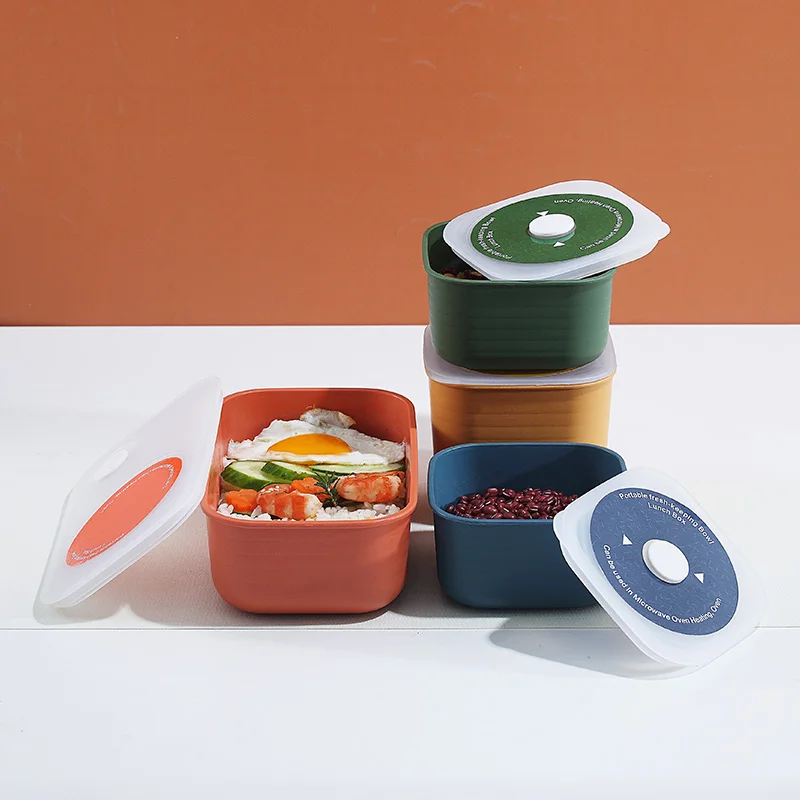 Hot Selling Reusable Plastic fridge storage box Rectangle  Container Lunch Food Storage Box With Lid