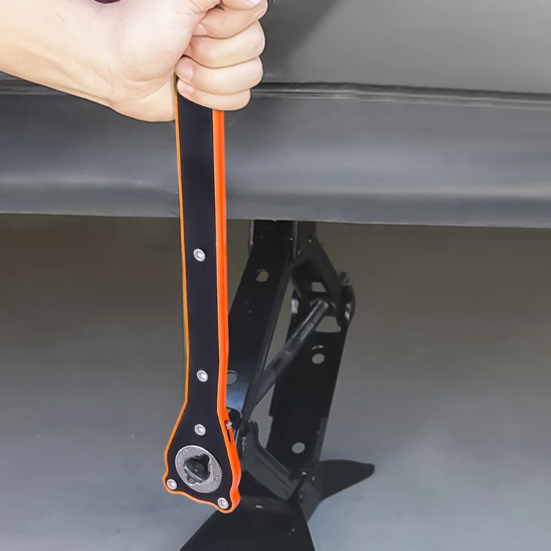 HAIYUAN High quality 2 in 1 Swivel Steel Scissor Lifting Car Labor Saving Jack Ratchet Rachet Wrench Car Jack Lifting Wrench