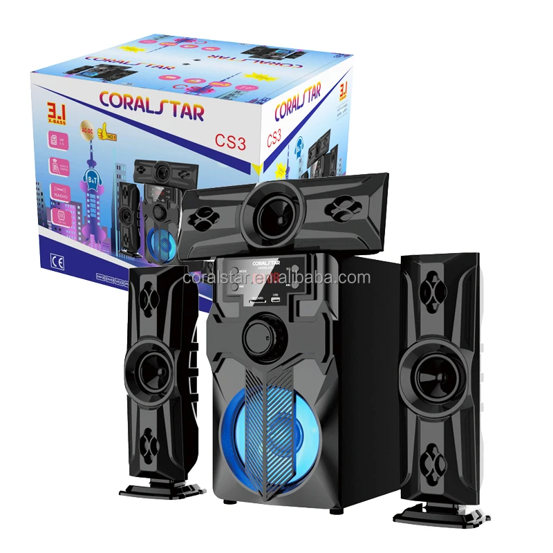 Гуанчжоу Coralstar профессиональная 3 1 USB SD FM DVD система домашнего кинотеатра сабвуфер