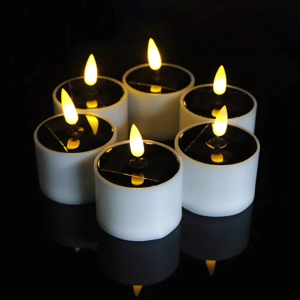 Flameless LED Solar Flickering Candles Night Lights