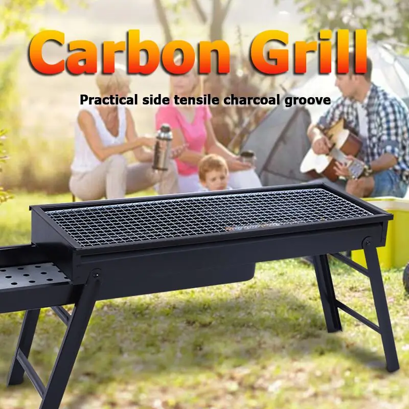 Foldable  iron Charcoal   grill Easily Assembling Collapsible Charcoal BBQ for Outdoor Camping