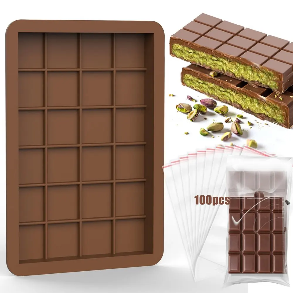 Rectangle Durable Easy Release Mould Kitchen Baking Accessories Silicone Pattiserie Crafting Molder Dubai Chocolate Bar Mold