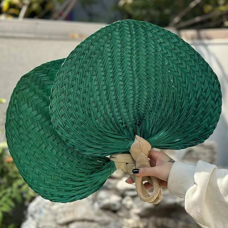 Natural Raffia Tropical Hand Fans