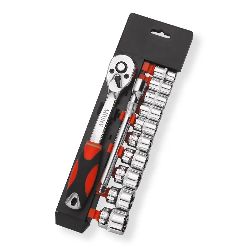 1/2 10piece tool kit multi socket ratchet spanner repair socket wrench toolbox with tools