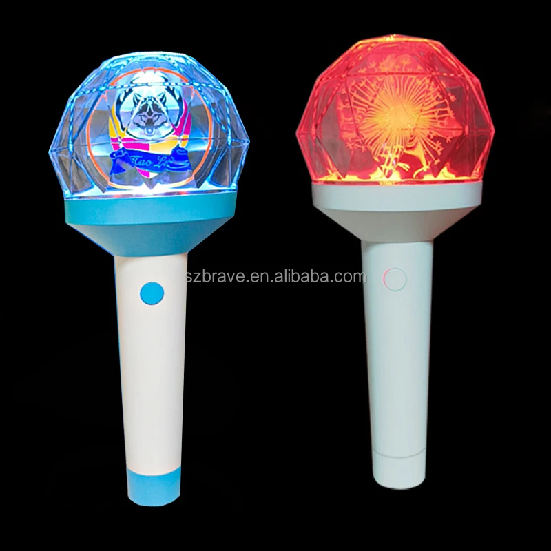 Customized logo acrylic light stick concert cheer-up hand light sticks glow in the dark wands sticks for sports big events