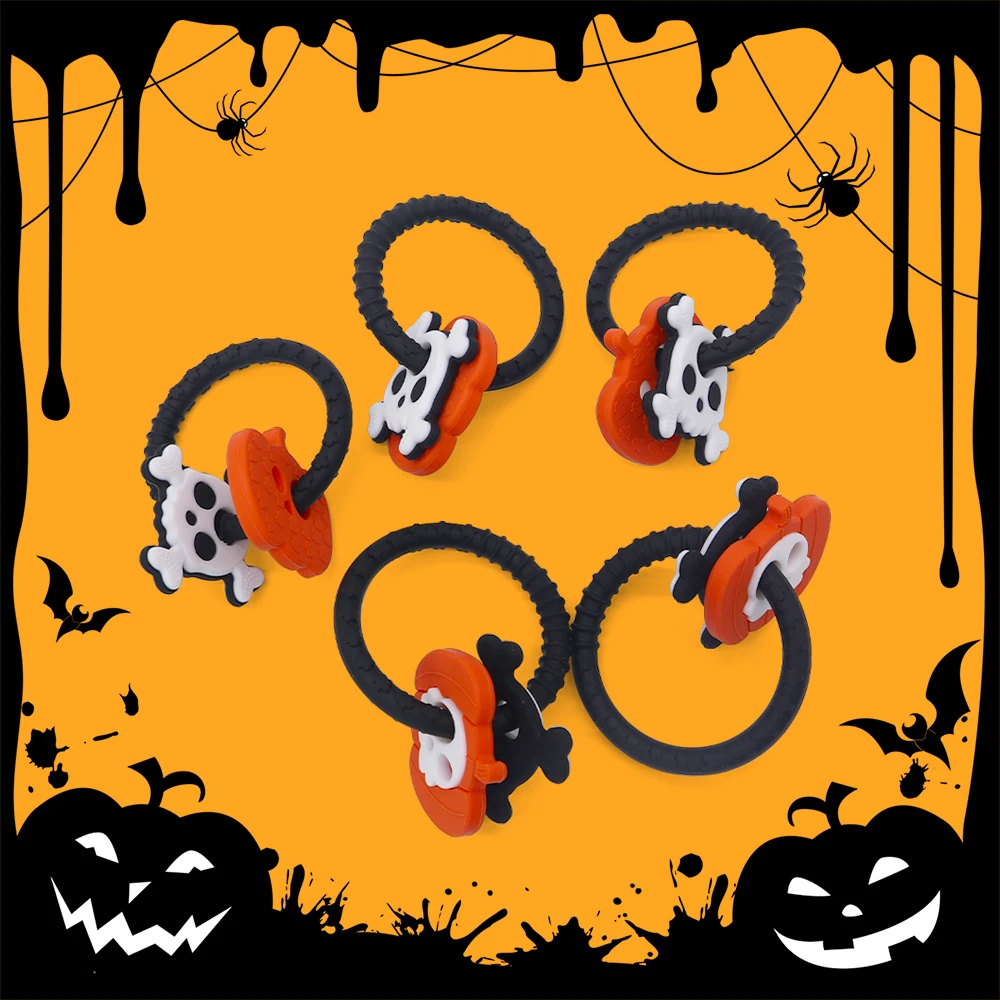 New BPA Free Kids Sensory Halloween Teether Baby Teething Ring Toy Teether Baby Silicone