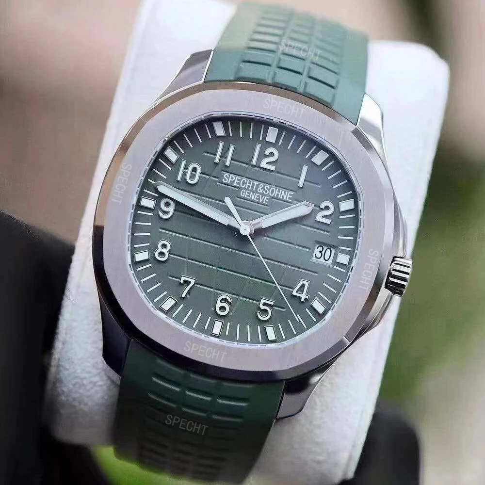 Top Brand Luxury Rubber Band 316L Stainless Steel Sappire Glass Seiko Mechanical Automatic Movt Luminous Hand Blue Mens Watches