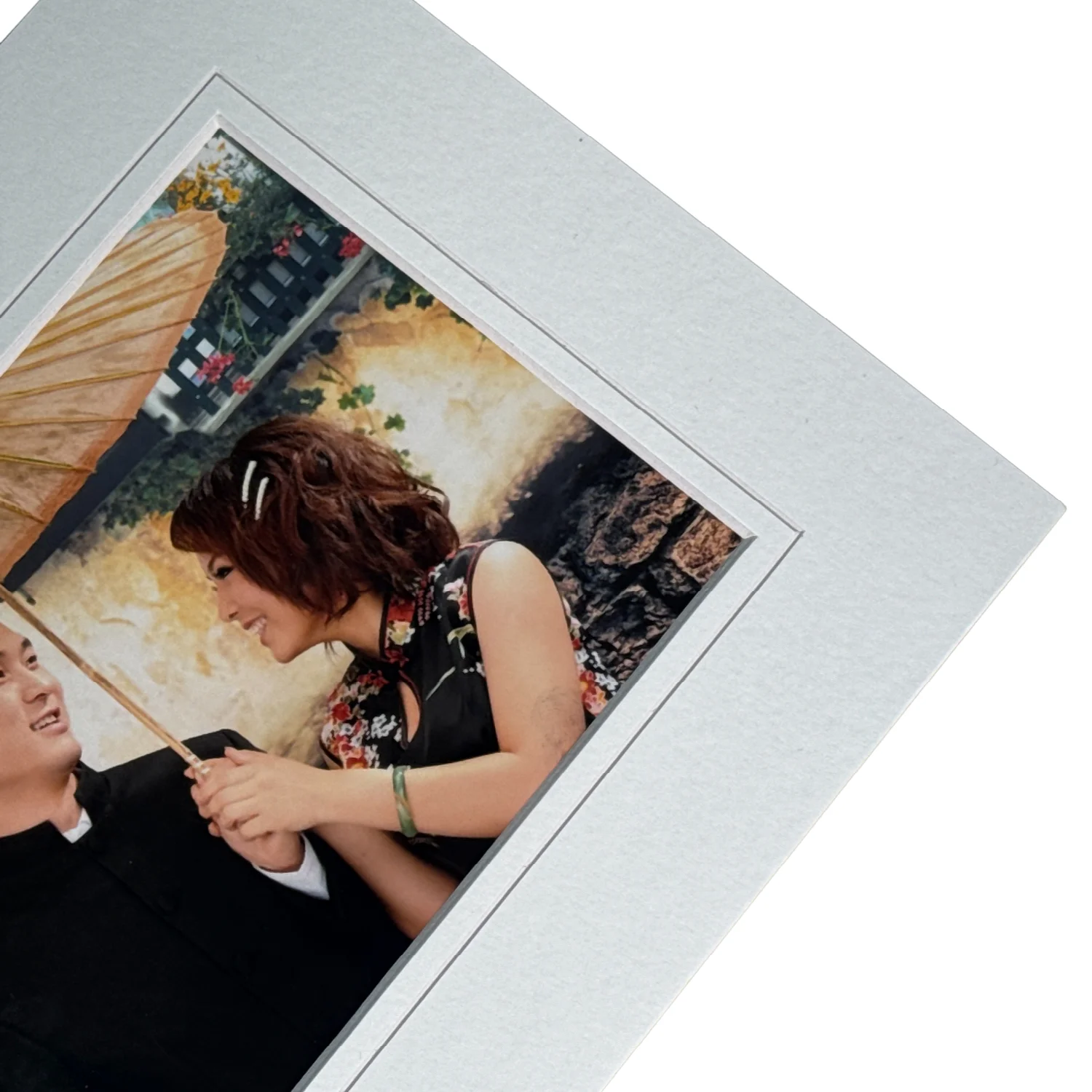 black white double layers slip in photo mat board frame beveled cut mat board