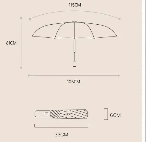 10K Windproof Umbrella Bone Solid Vintage Business Umbrella Rain And Sunshine Dual Use 3 Folding Automatic Umbrella factory