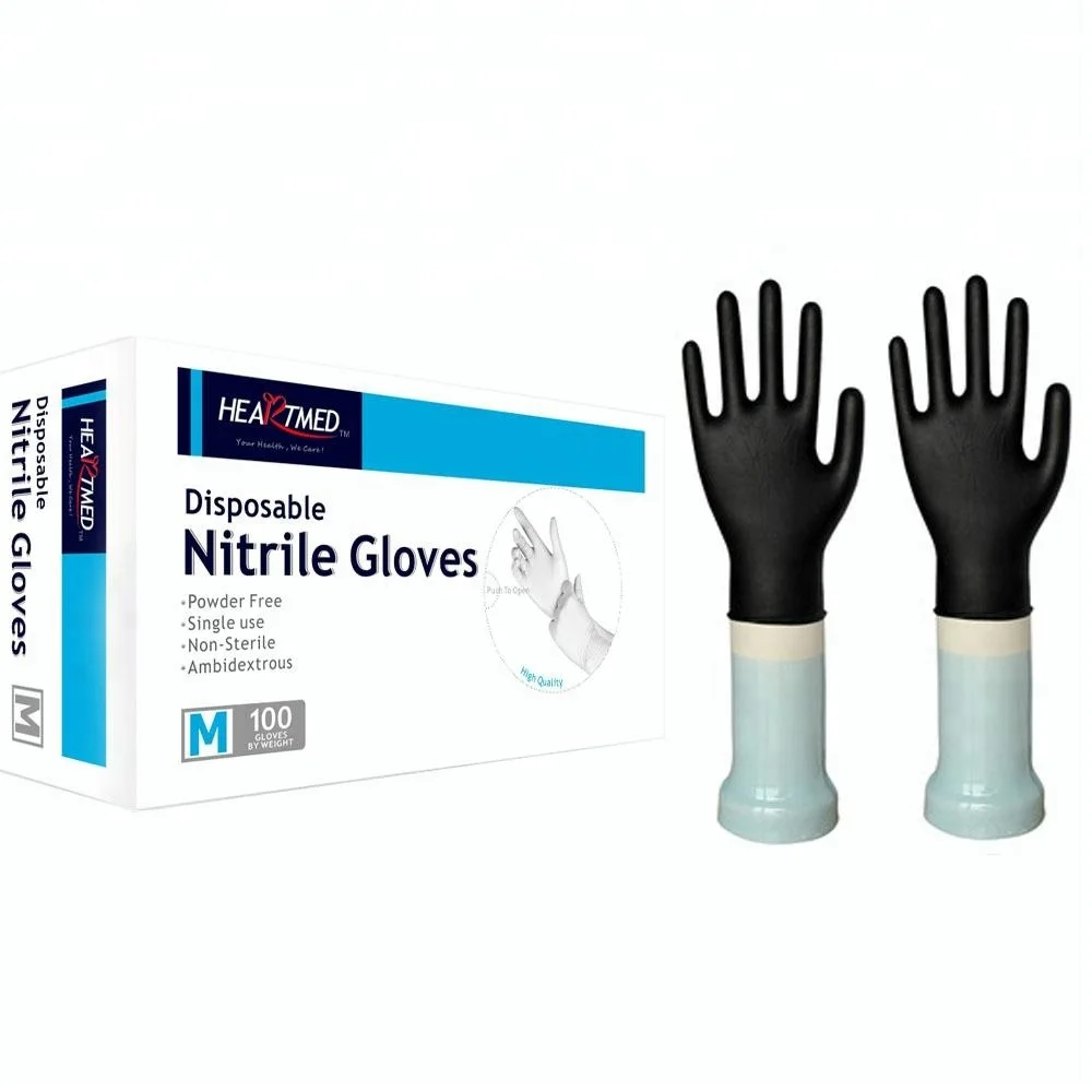 High Quality Nitrile Glovees Disposable  Guantes Nitrilo Negro Hot Sale Black Nitrile Glovees OEM Service Black Nitrile Glovees