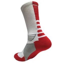 Wholesale custom logo cotton cushioned elite crew sports basketball socks