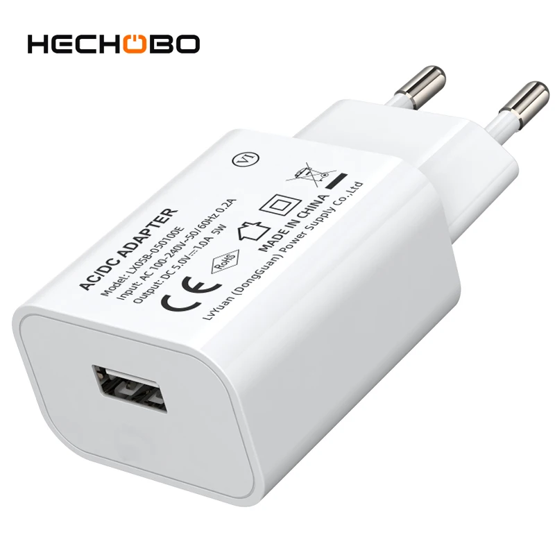 hot sale ce certified 5w 5v/1a power adapter us eu 5v 1a single usb-a ports wall charger european plug standard 5v1a usb 2.0