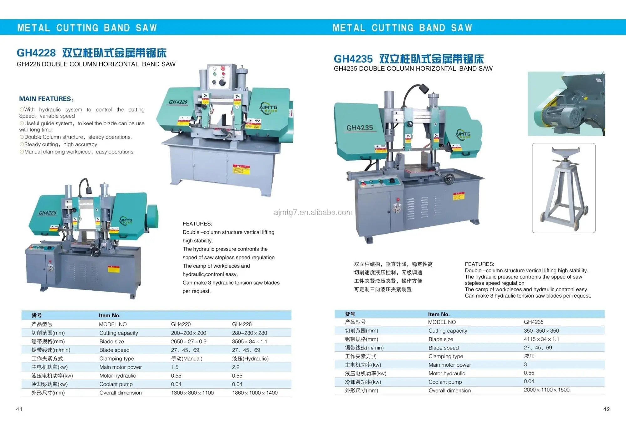
3 years warranty GH4228 metal cutting band saws blade machine hydraulic high precision 