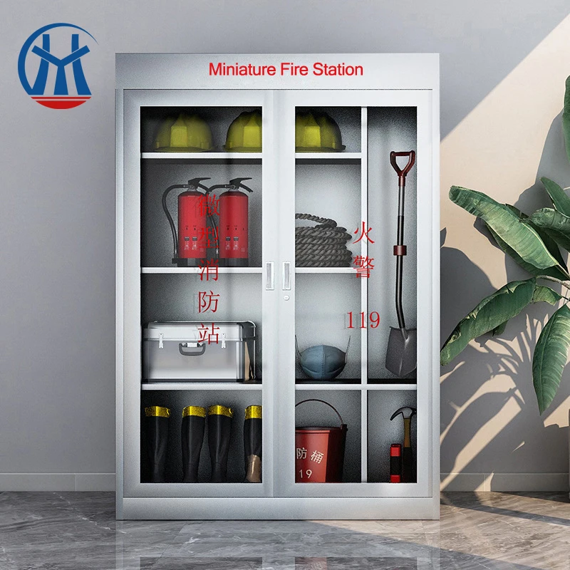 Пожарный шкаф из нержавеющей стали 201/304 мини-пожарная станция прозрачный для огнетушителя закаленного стекла