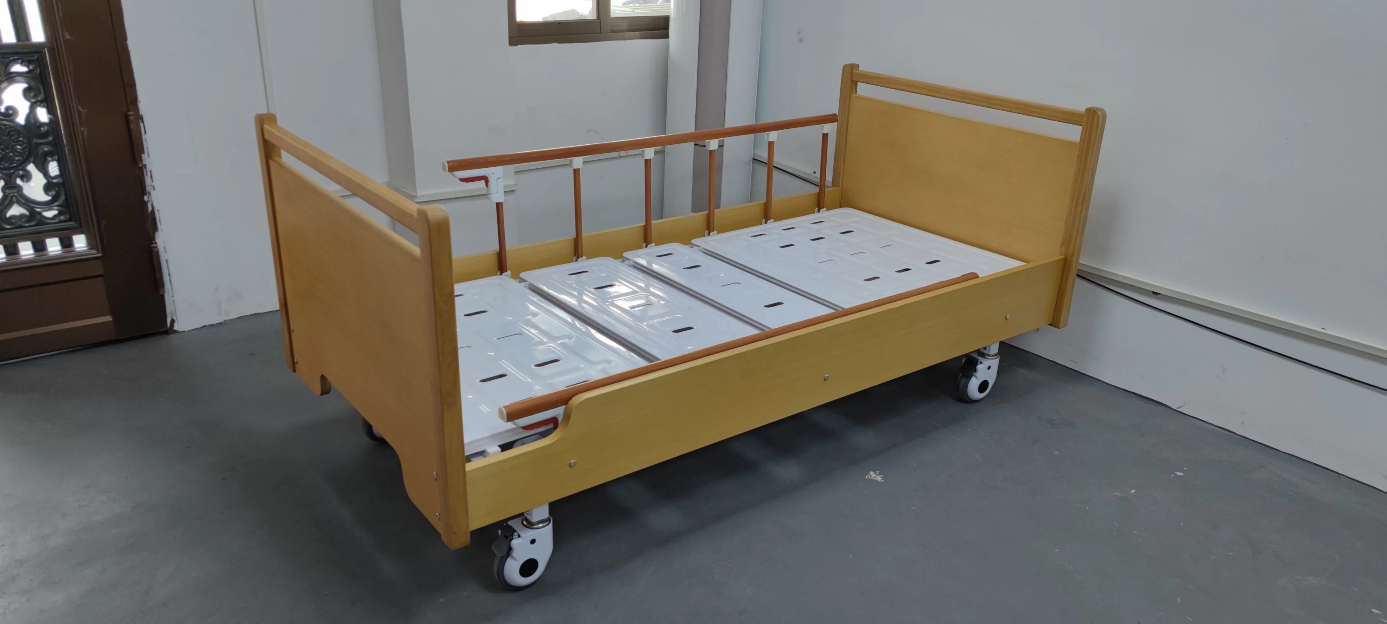 High Quality CE Certified Wooden Manual Nursing Bed Three Function Multifunction for Home or Hospital Use at Prices