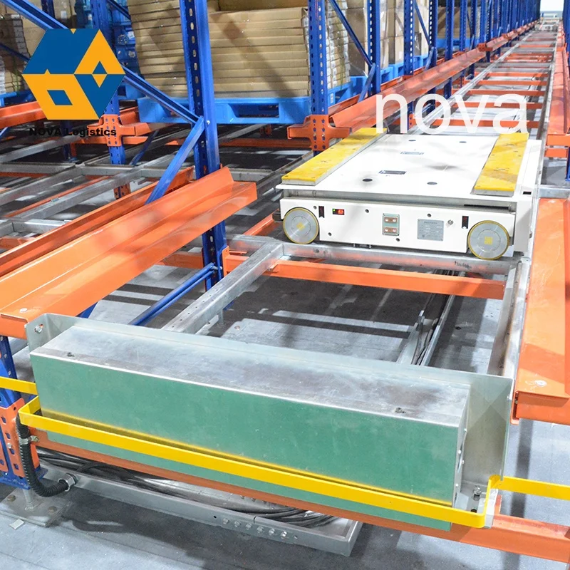 NOVA Warehouse Cold Storage Automation Racking System, Steel Pallet Runner Radio Shuttle/