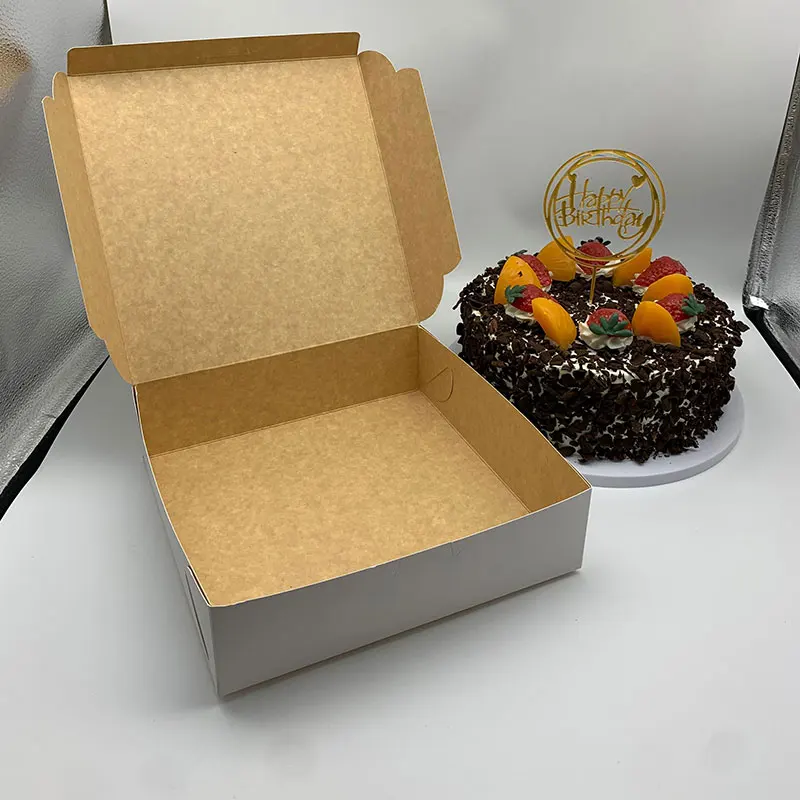 New Style Folding White Kraft Cake Box