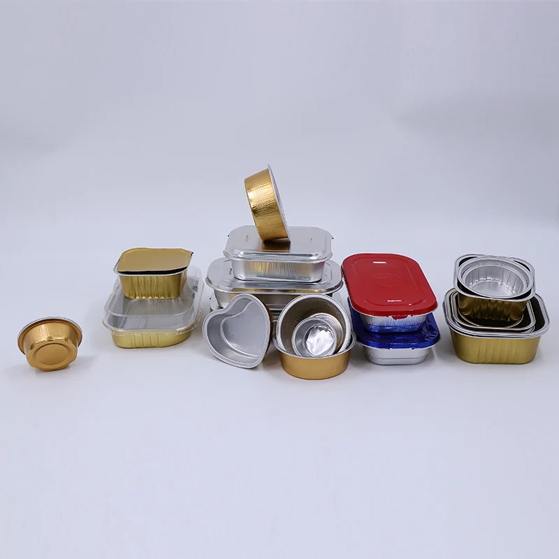 Microwave Disposable Tray Baking Foil Tray Container Baking Airline Aluminum Foil Trays With Lid