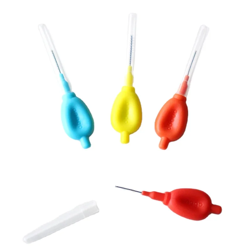 High Quality Colorful Cheap Orthodontic Dental Toothpick Brush Disposable Interdental Brush With Head Cover for Teeth Cleaning