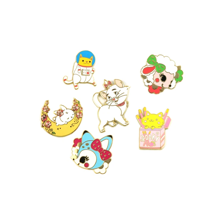 Оптовая продажа от оригинального производителя Westar, жесткие мягкие эмалевые значки с изображением милого кота, животного, индивидуальный дизайн, металлические современные заколки для воротника, шелкопряда, для лацканов