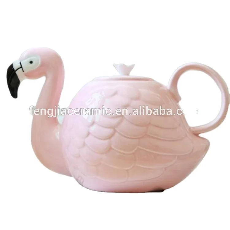 Горячая продажа керамическая кружка с крышкой с изображением фламинго