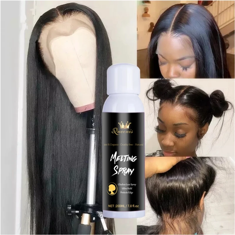 OEM 200ml Hot Sales Glue-less Lace Extension Tool Melting Spray Hair Enhancement with Adhesives and Aluminium Material